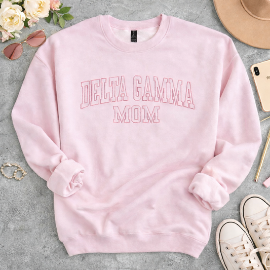 Delta Gamma Mom Sweatshirt, Licensed Embroidered DG Sorority Mom Pullover, Bid Day Parent Weekend Gift