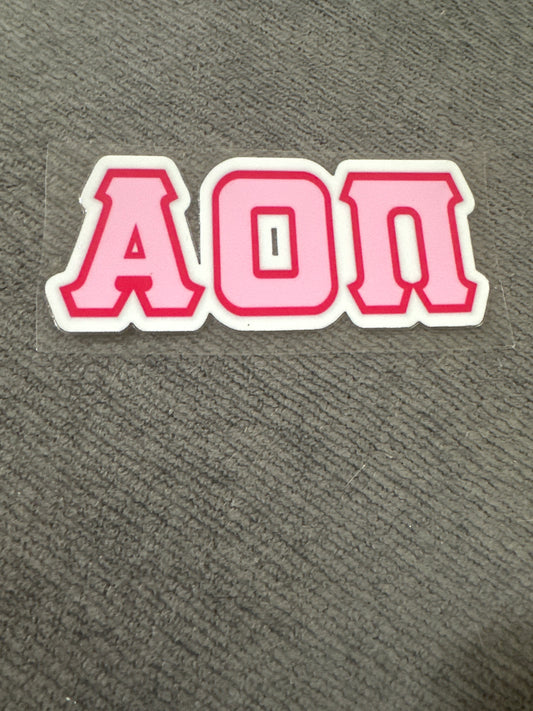 Large AOII UV DTF sticker