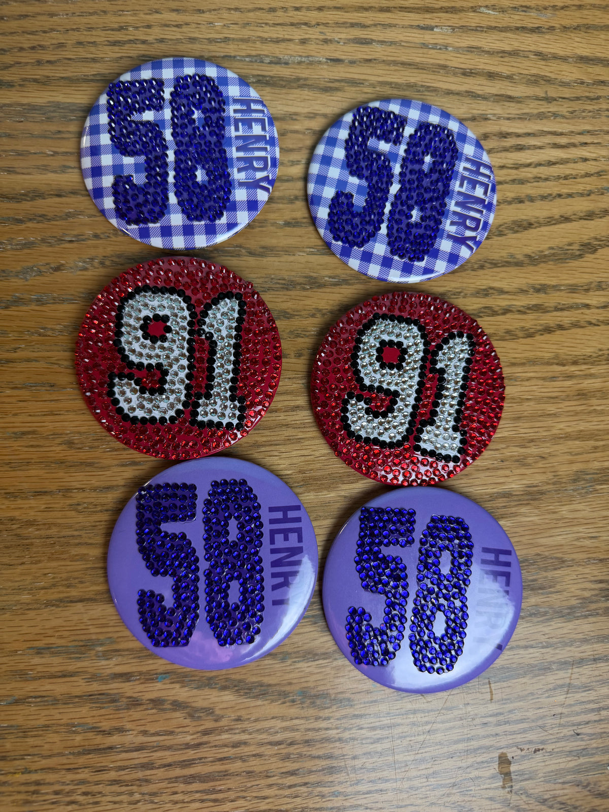 Rhinestone Game-day Number button