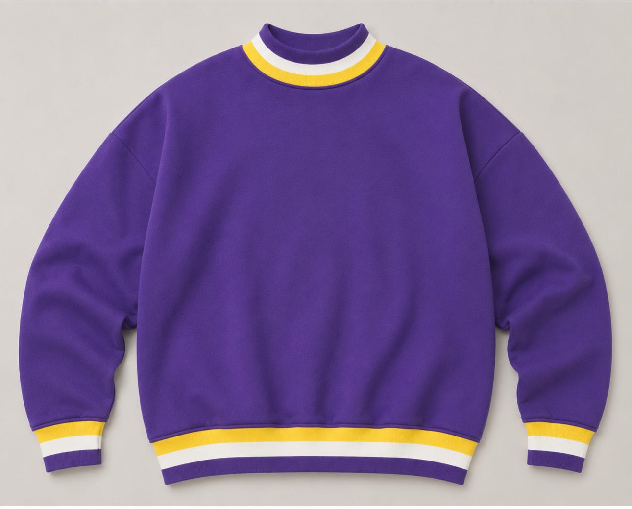 Pre-order Purple/yellow/white stripe Mockneck
