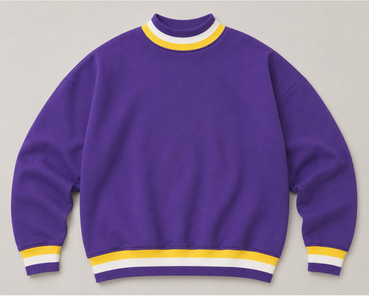 Pre-order Purple/yellow/white stripe Mockneck