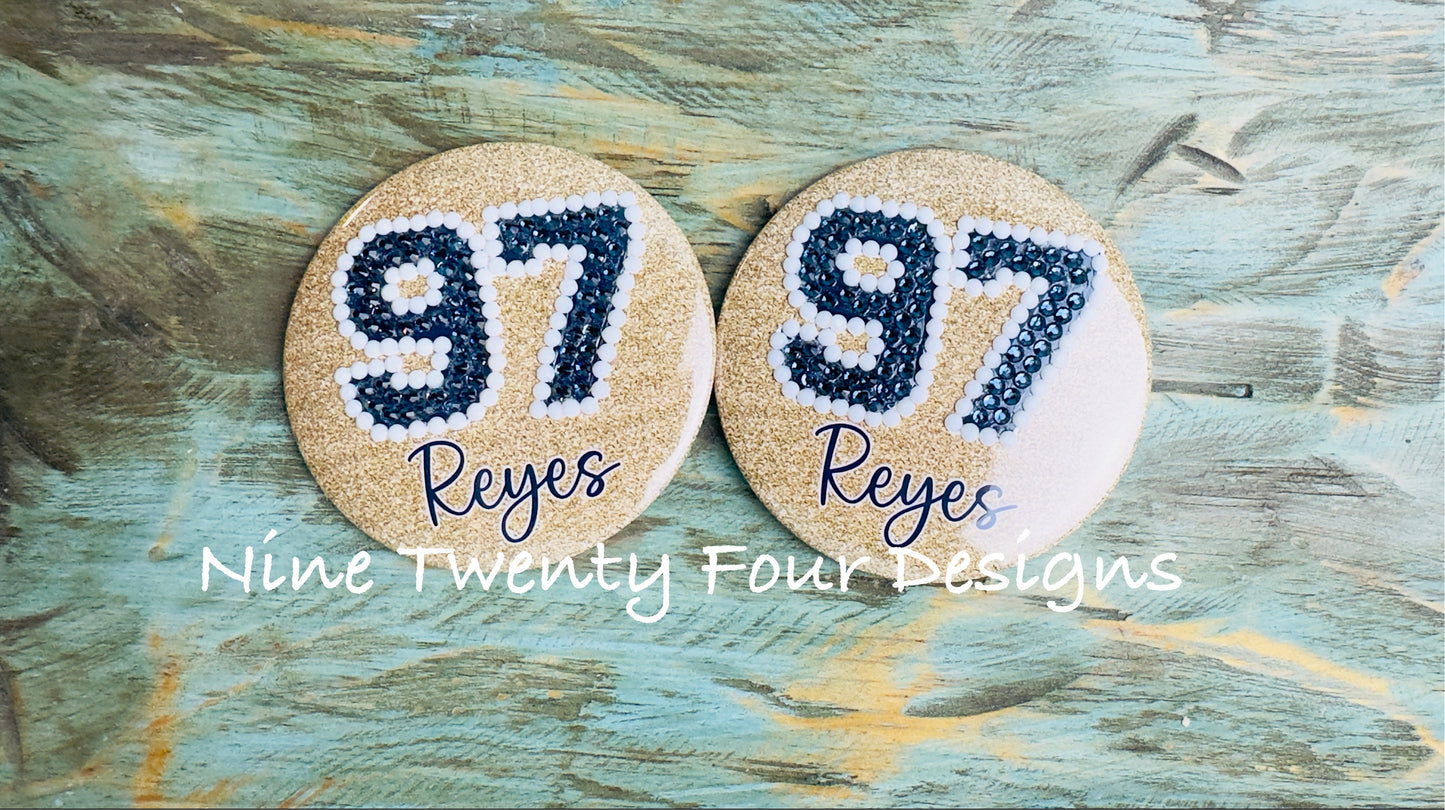Rhinestone Game-day Number button