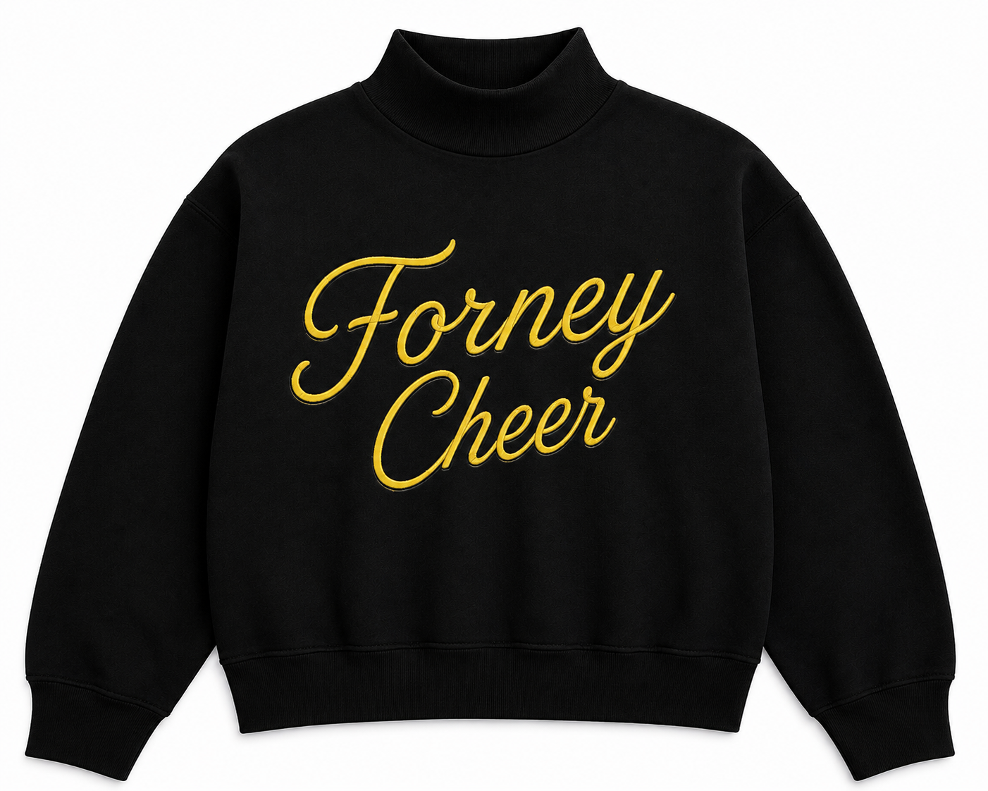Forney Cheer black mockneck sweatshirt