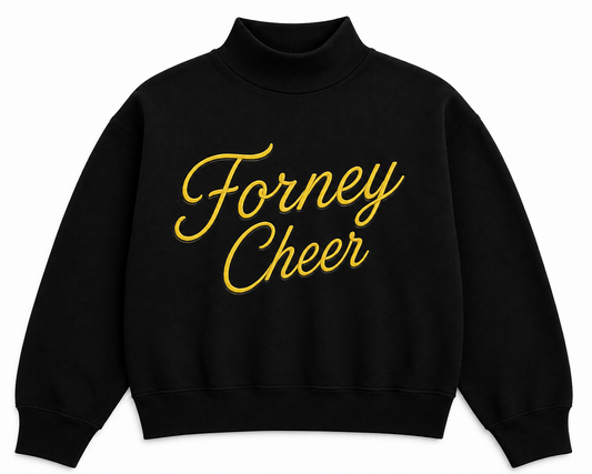 Forney Cheer black mockneck sweatshirt