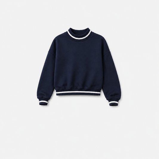 Pre-order Navy/white stripe Mockneck