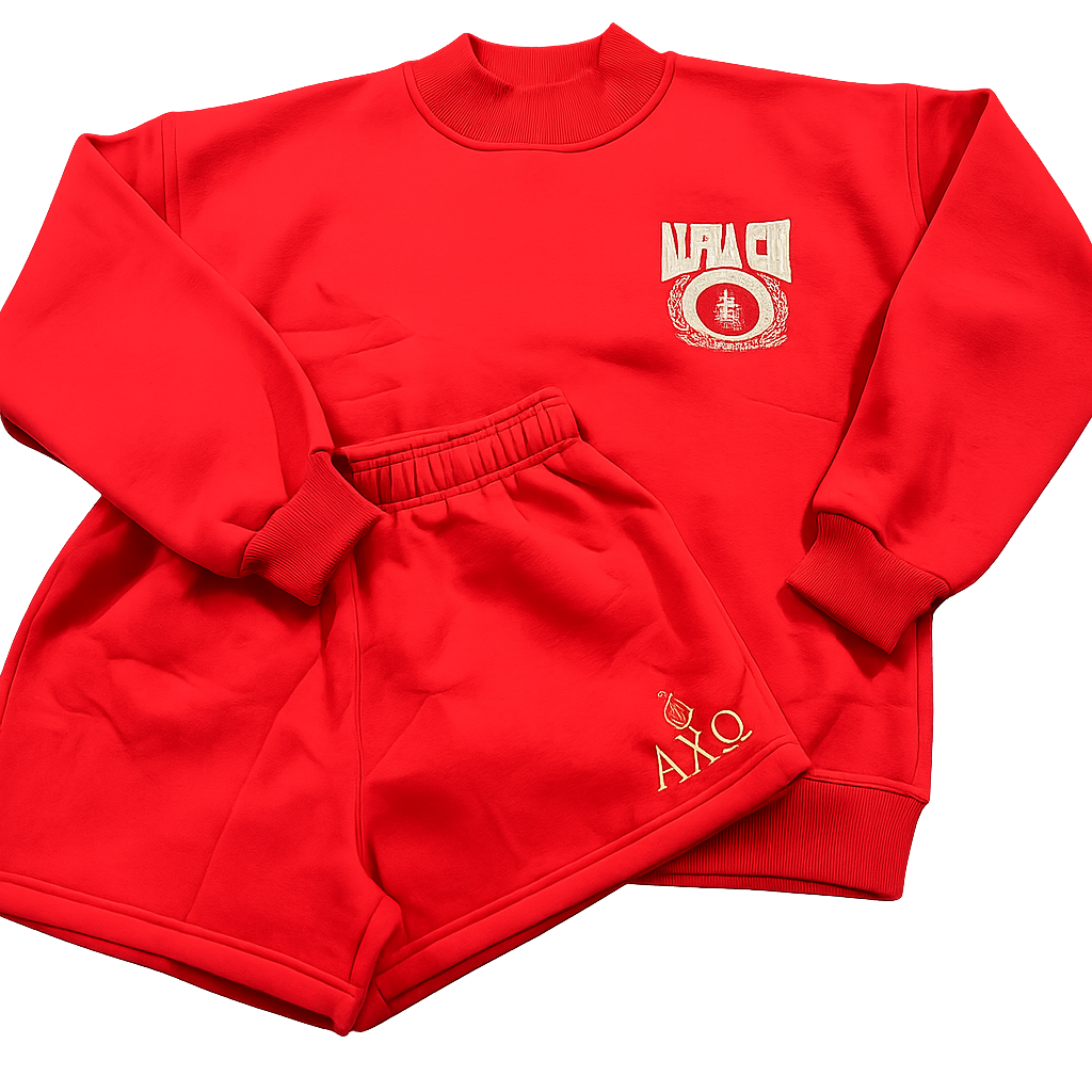 Alpha Chi Omega Embroidered Mockneck  | Greek Licensed | Fleece Sweatshirt