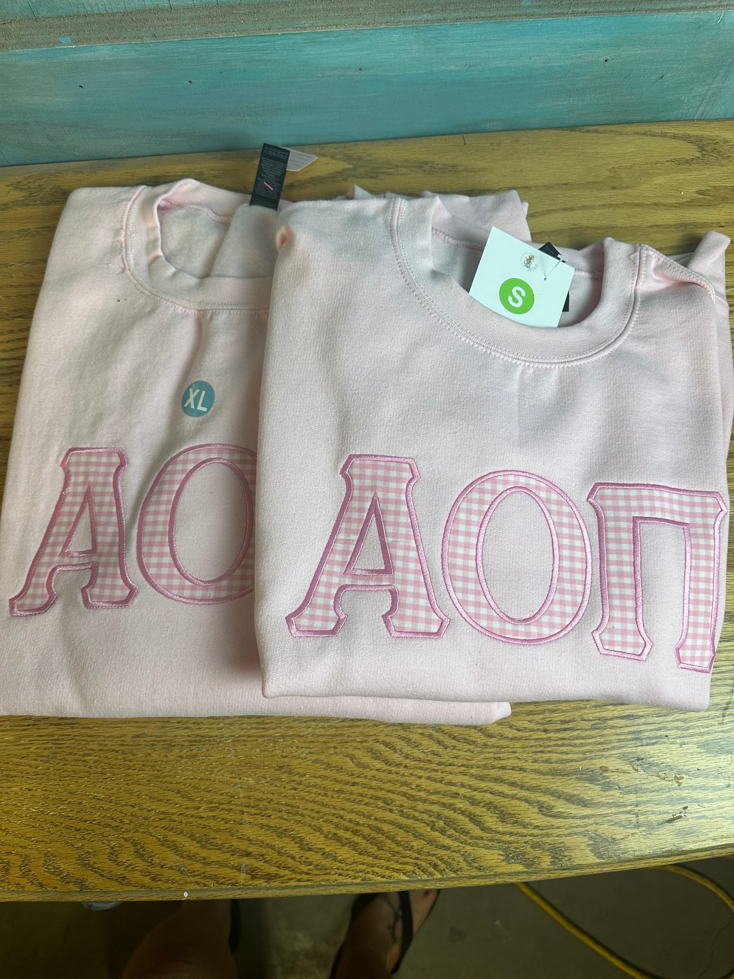 Pink AOII embroidered sweatshirt