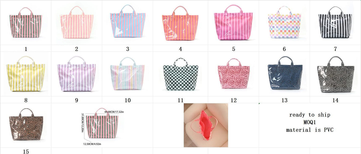 Ready To Ship PVC Wipeable Tote Bag