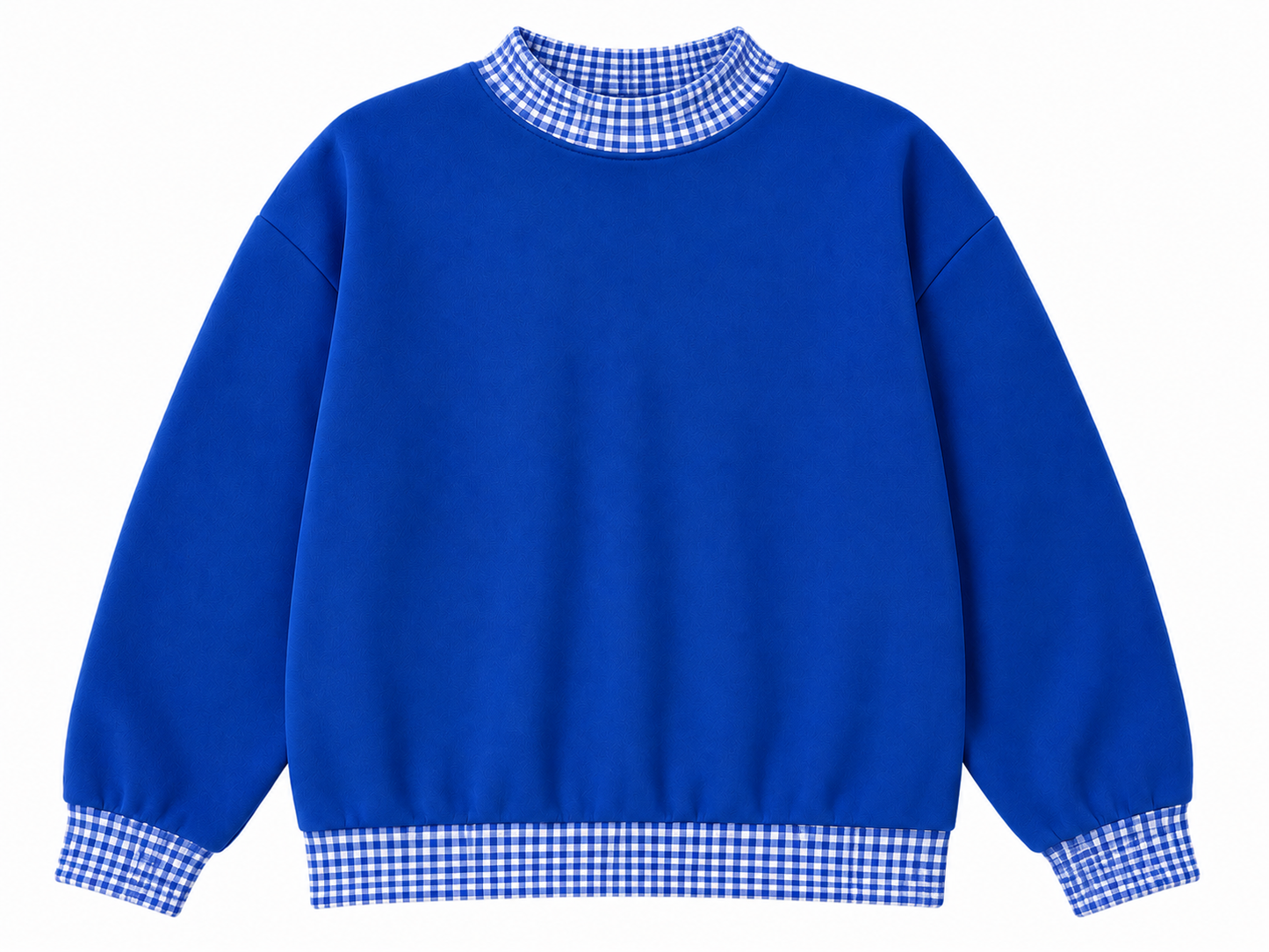 Pre-Order Royal Blue Gingham MockNeck