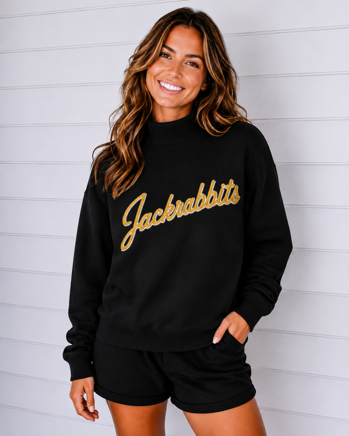 Jackrabbits black mockneck sweatshirt