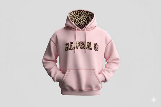 Alpha O pink/leopard hoodie Only