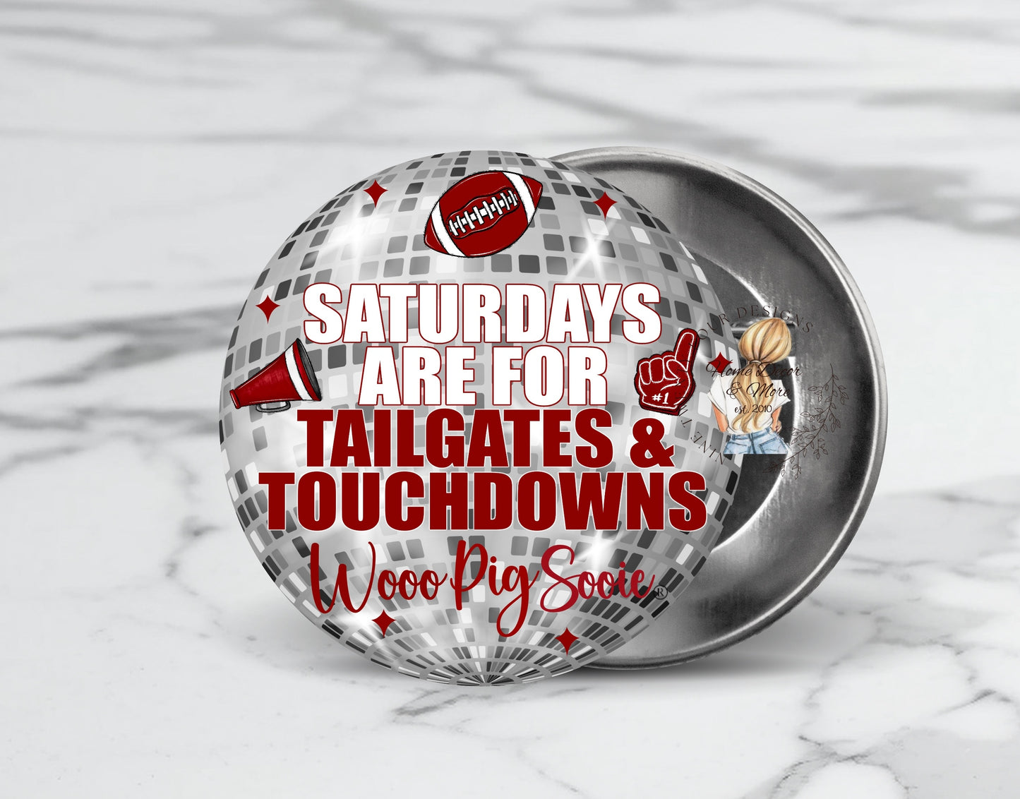 Tailgates & Touchdowns Arkansas Game day button