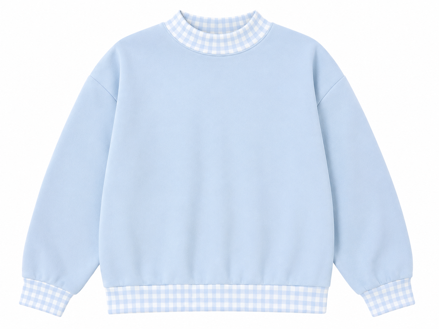Pre-Order Blue Gingham MockNeck
