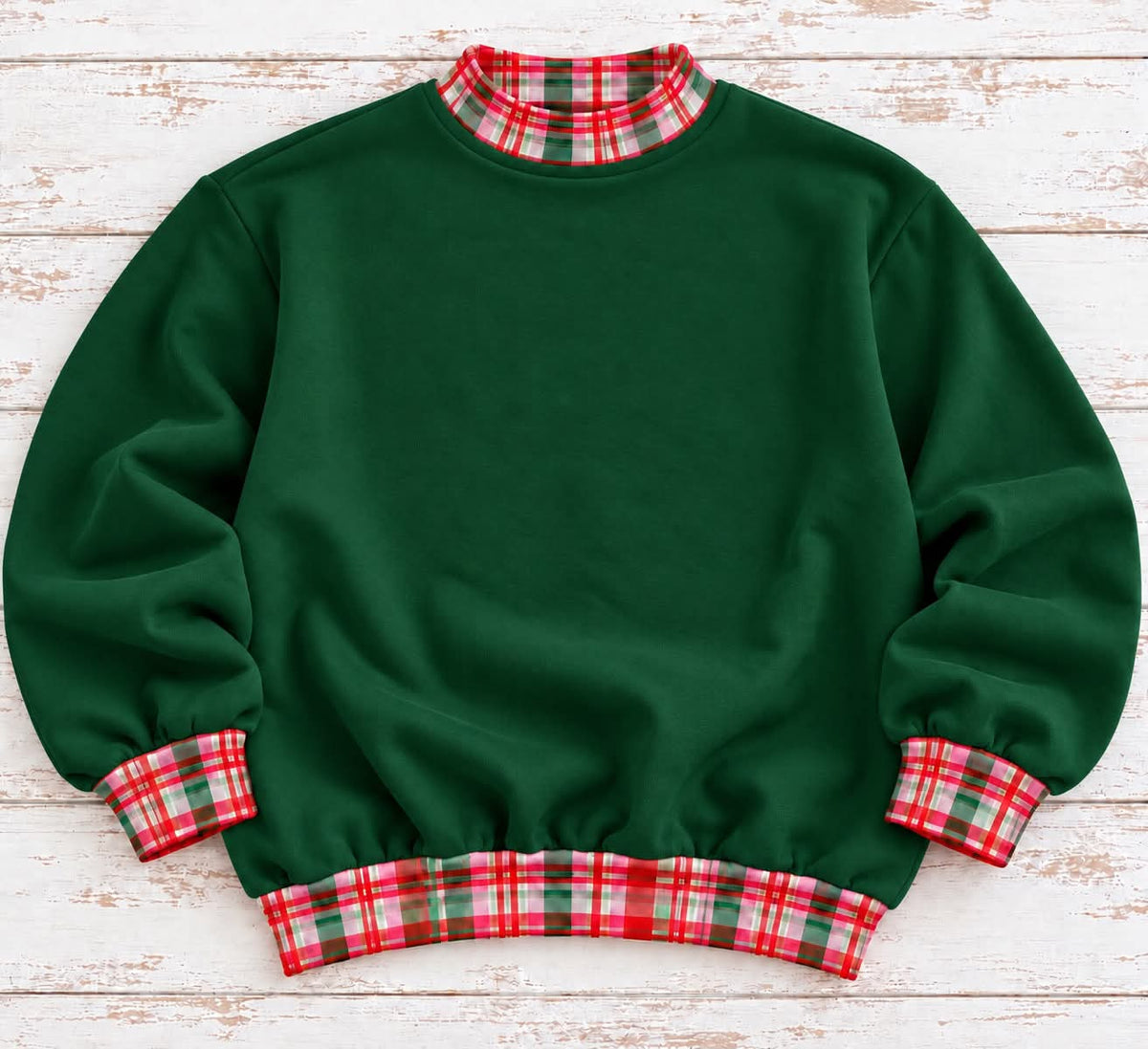 Pre-Order Adult Christmas plaid mockneck