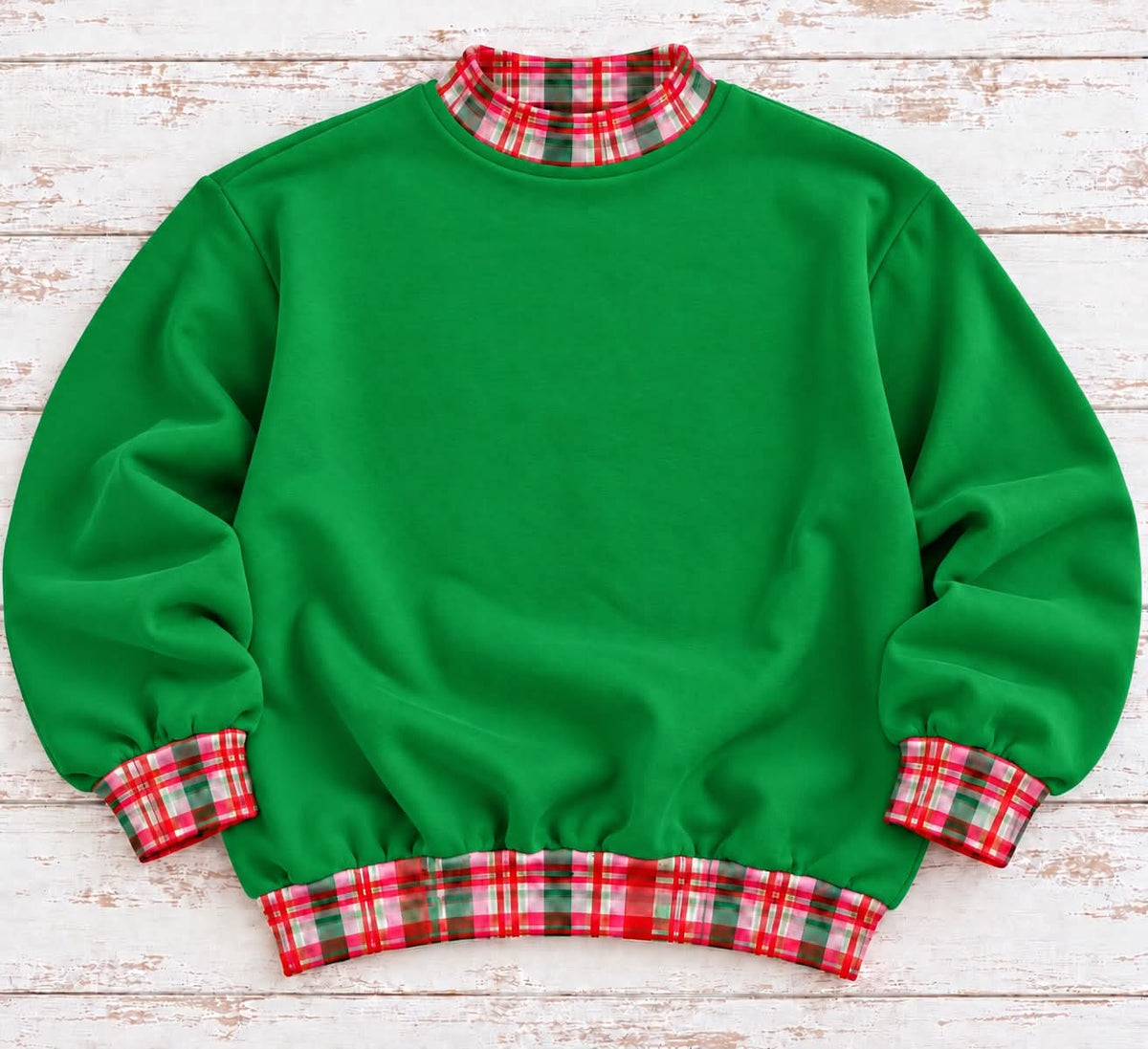 Pre-Order Adult Christmas plaid mockneck