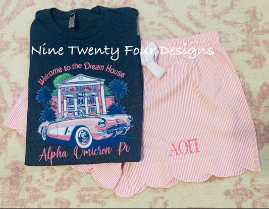 Pink Seersucker shorts