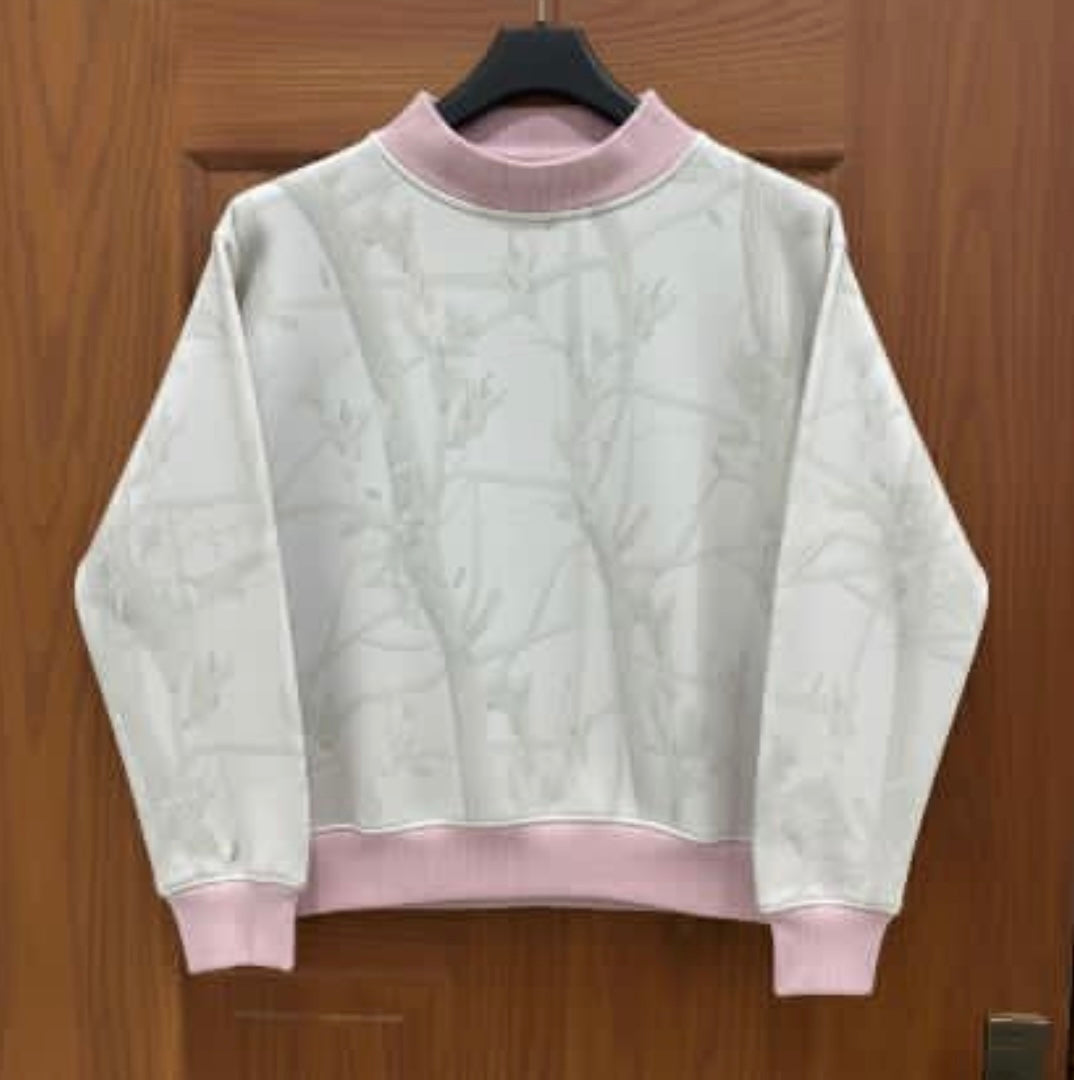 Pre-order-Pink/Camo mock neck Sweatshirt