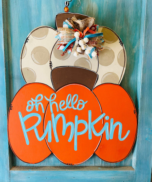 Double Pumpkin Door Hanger, pumpkin, oh hey pumpkin