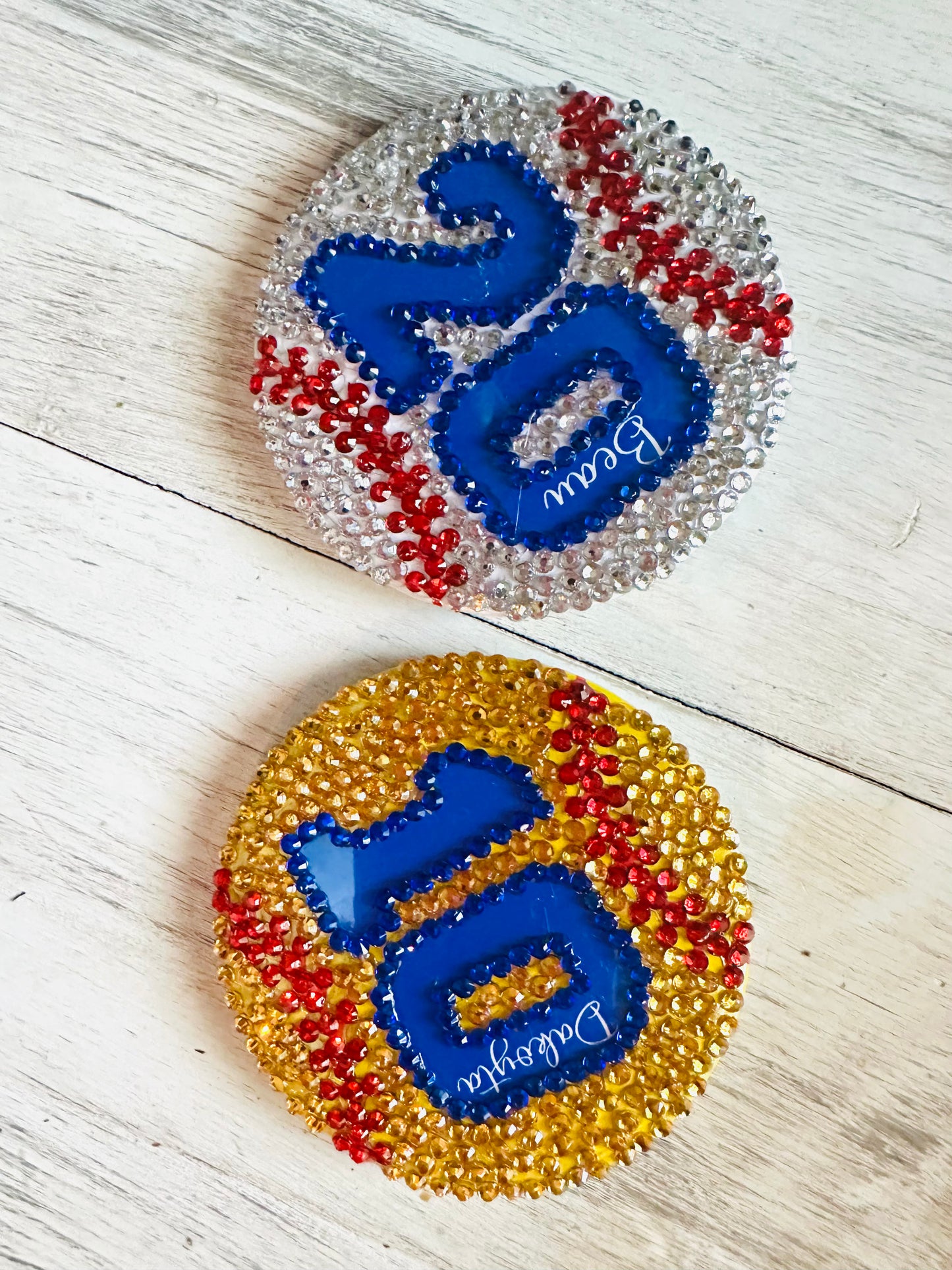 Baseball/Softball bling button with name