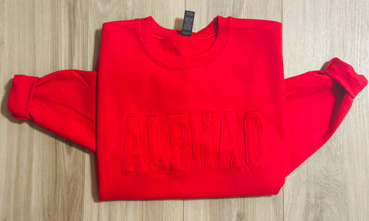 Red Tone on Tone Alpha O sweatshirt