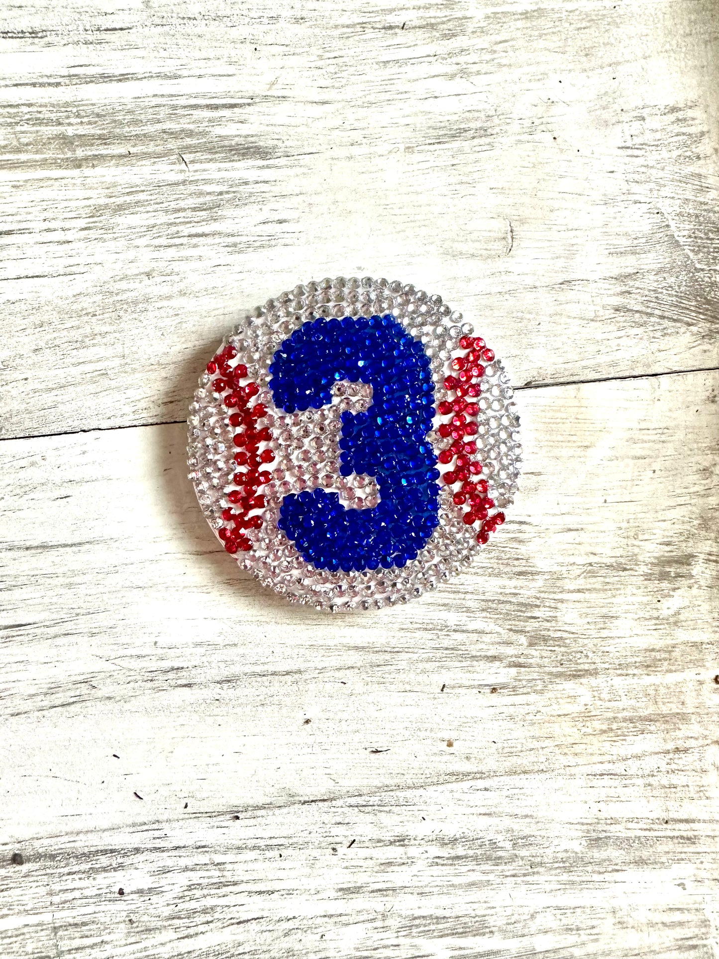 Baseball/Softball bling button with name