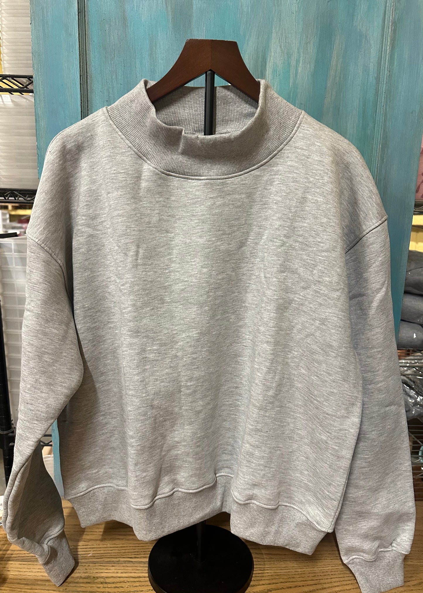 RTS blank 450gsm Ash Grey mockneck