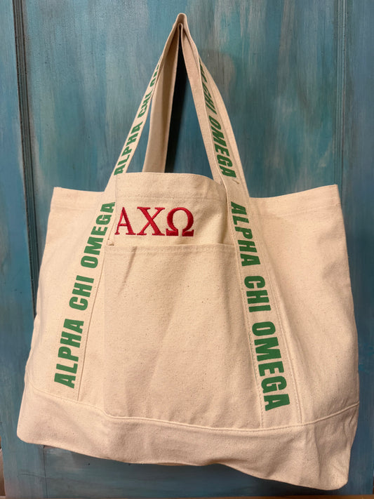 Alpha Chi Omega Canvas Tote Bag