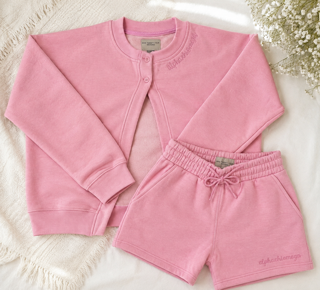 Alpha Chi Omega Cardigan Pink