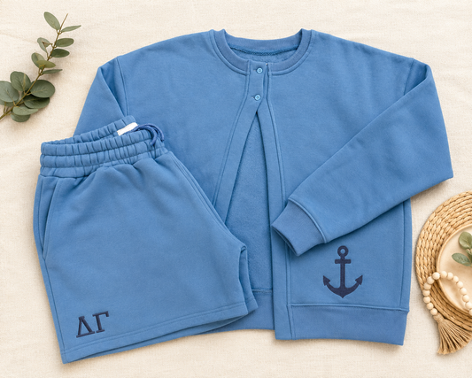Delta Gamma Embroidered Fleece Shorts
