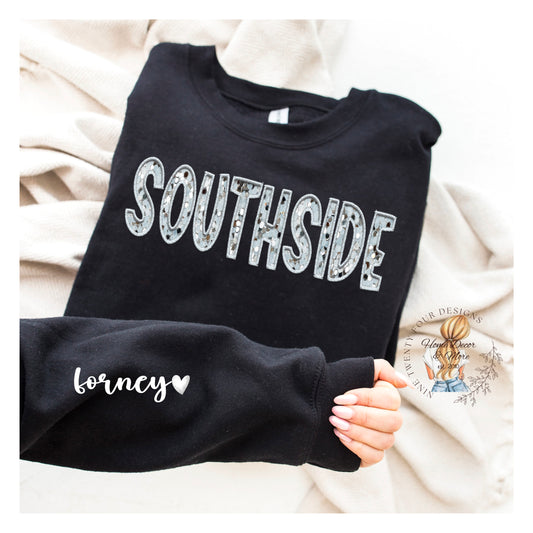 SOUTHSiDE faux embroidery/sequin Sweatshirt