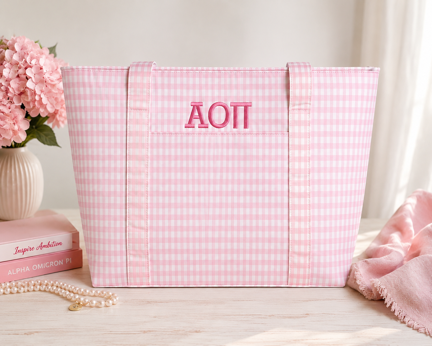 AOII Embroidered Tote Bag