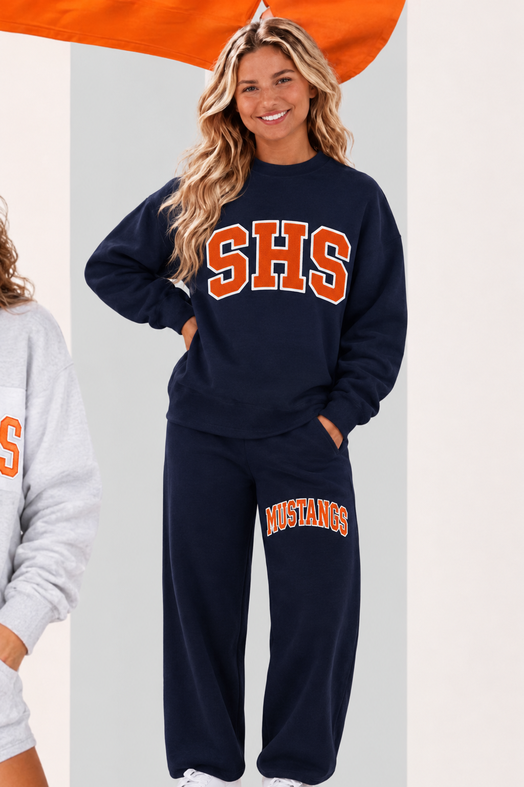 SHS Navy mockneck sweatshirt