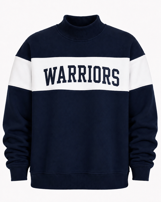 Warriors color block mockneck sweatshirt