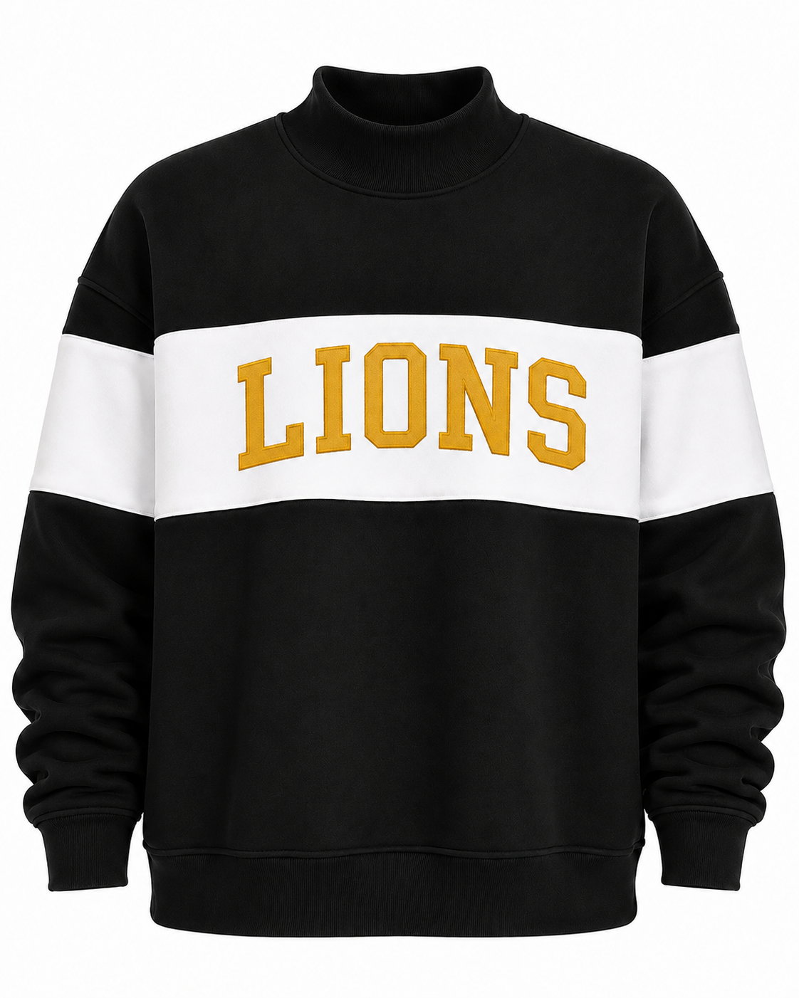 Lions color block mockneck sweatshirt