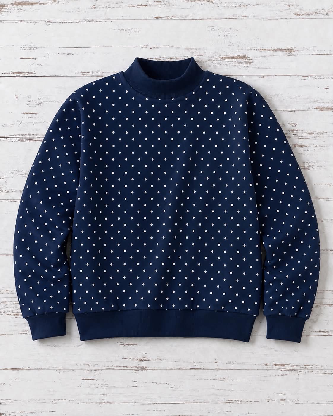 Pre-Order Adult Navy/white dots Mockneck
