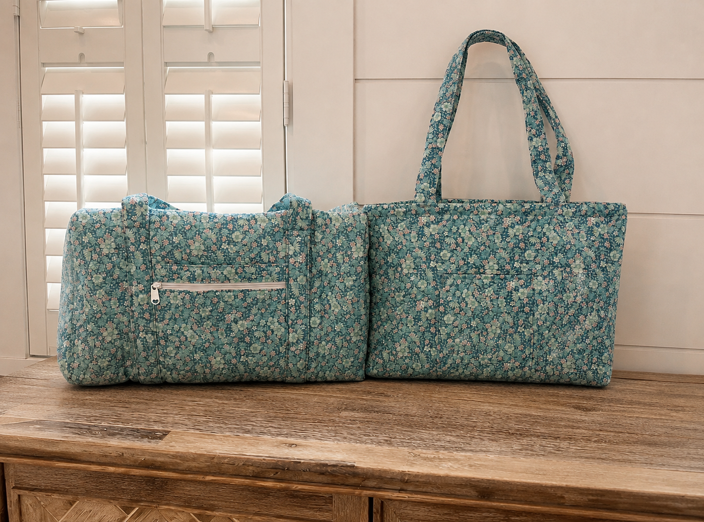 Ready to ship Quilted Duffle & Tote bag