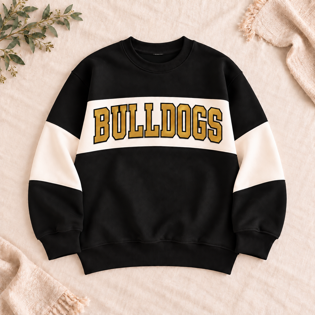 Bulldogs color block mockneck sweatshirt