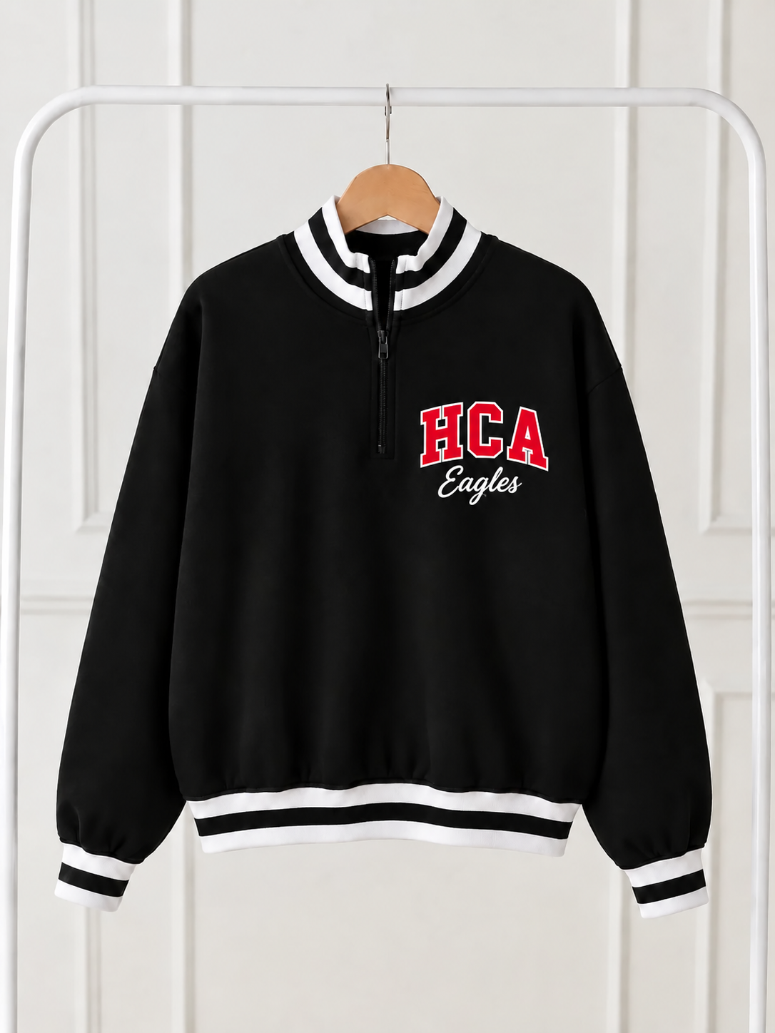 HCA Black Quarter Zip sweatshirt