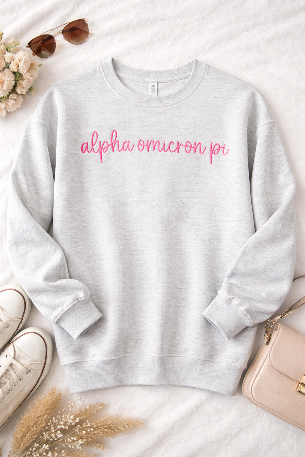 Alpha Omicron Pi Embroidered Sweatshirt