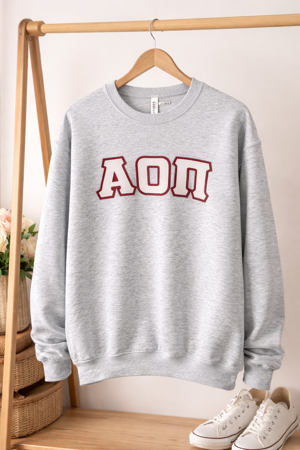 Alpha Omicron Pi  Sim Stitch Greek Letter Sweatshirt