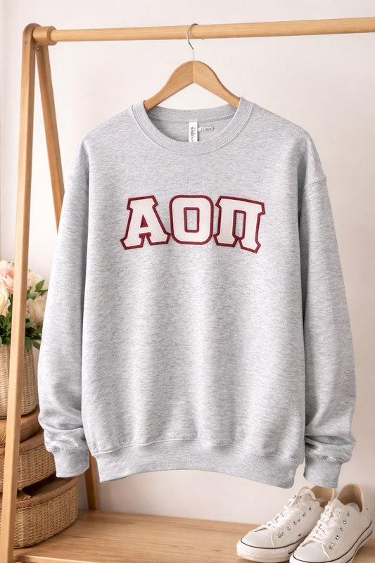 Alpha Omicron Pi  Sim Stitch Greek Letter Sweatshirt