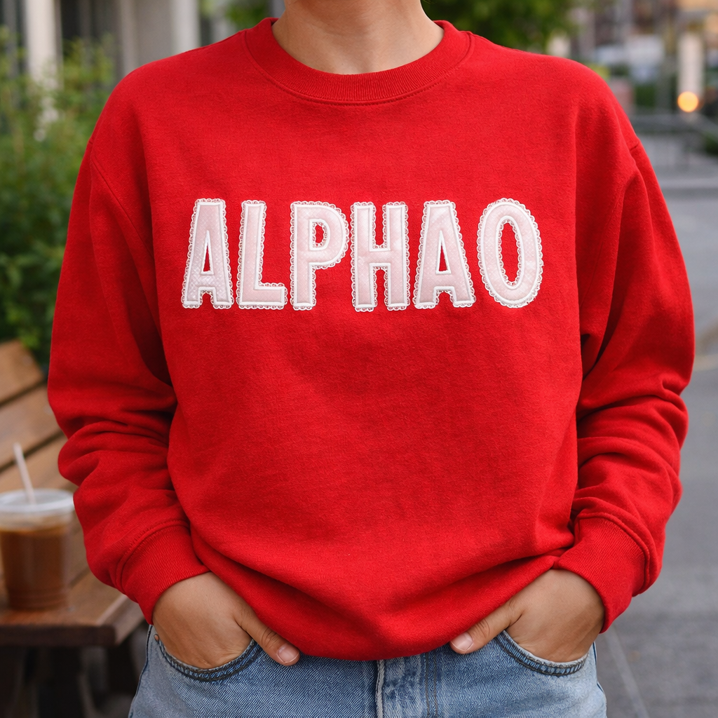 Alpha O Lace embroidered Sweatshirt