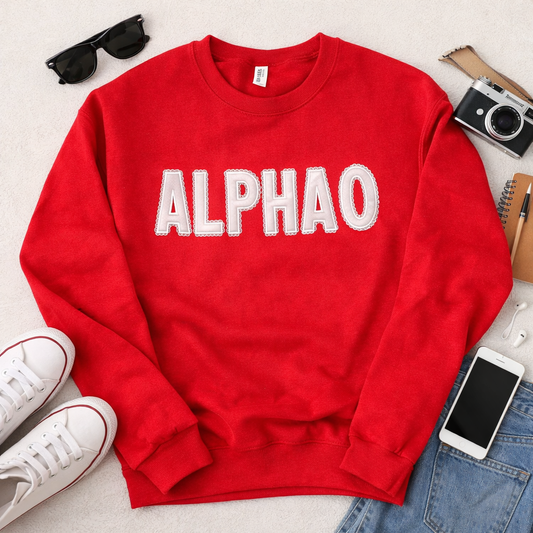 Alpha O Lace embroidered Sweatshirt