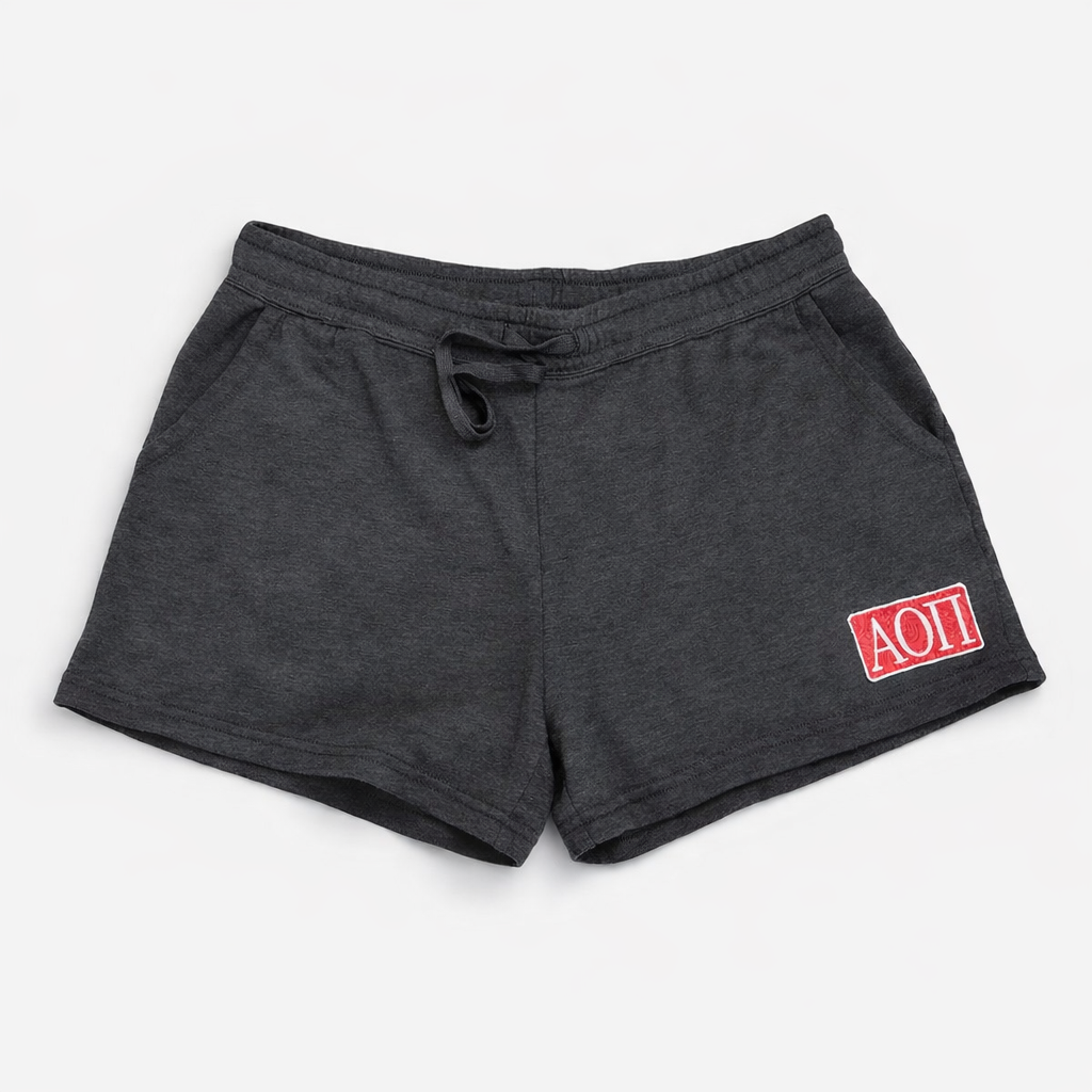 Alpha Omicron Pi Sorority Shorts: AOII Charcoal Lounge Shorts