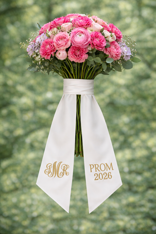 Hoco/prom embroidered bouquet sash