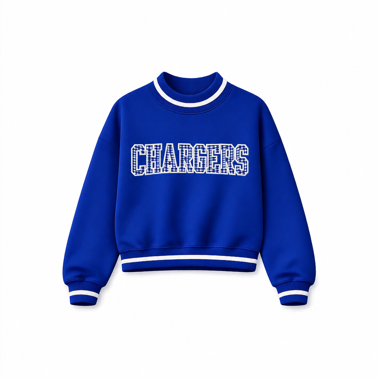 Pre-order Chargers Royal/white stripe Mockneck