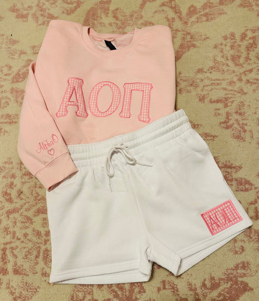 AOII Pink Plaid Sweatshirt
