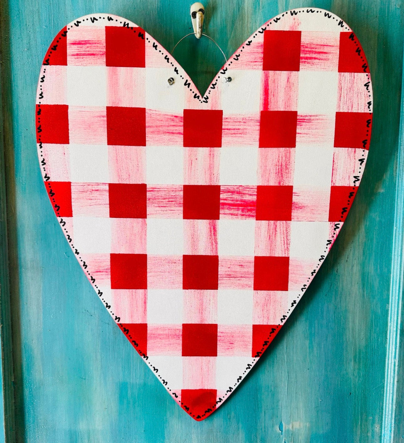 Plaid Heart Door Hanger