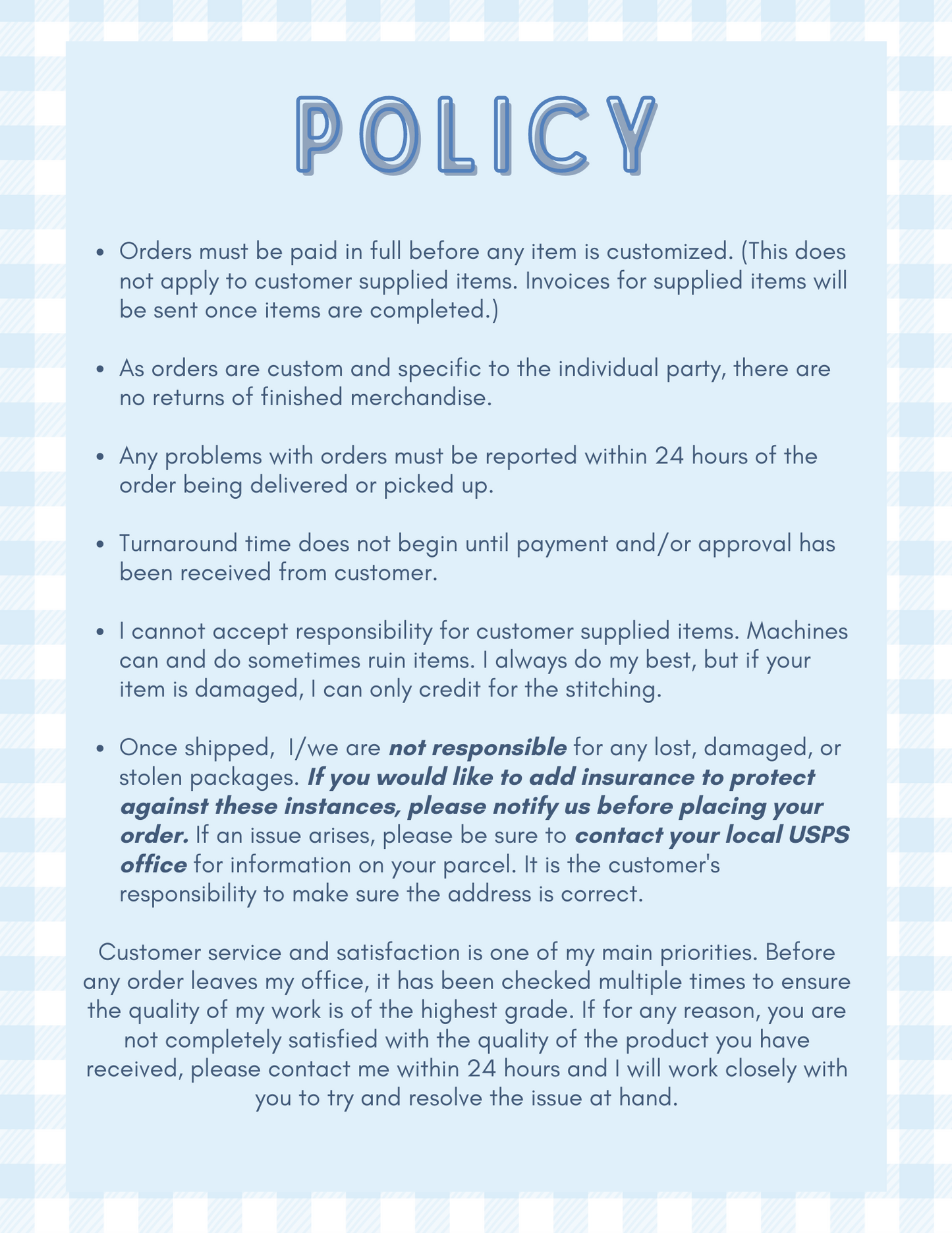 Shop apparel policy