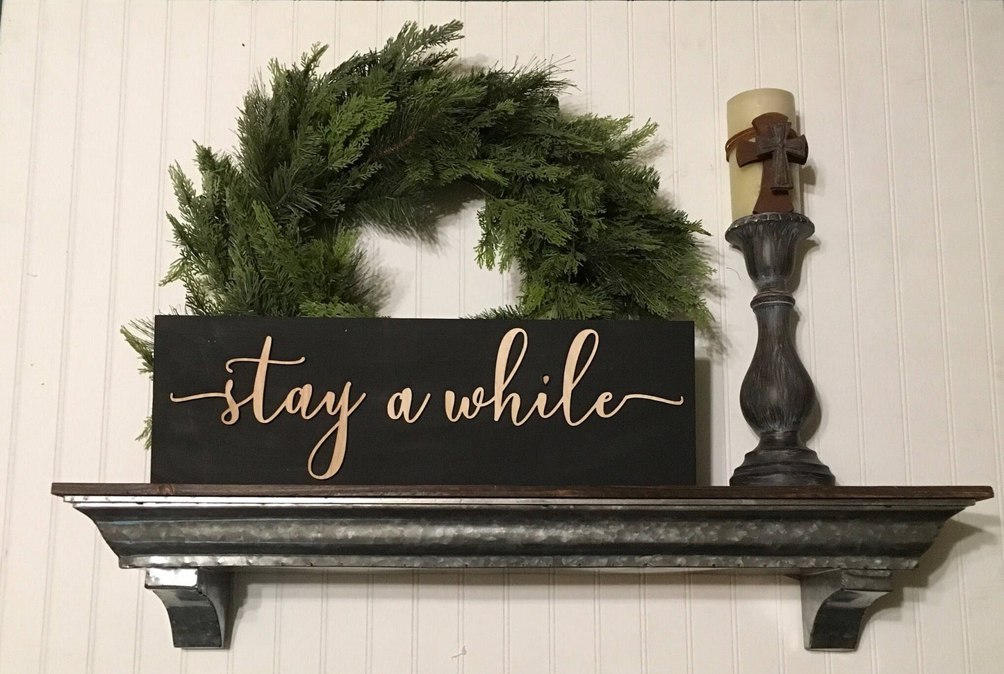 Stay a while, wall sign, 3D wood signs, wood signs, 3D